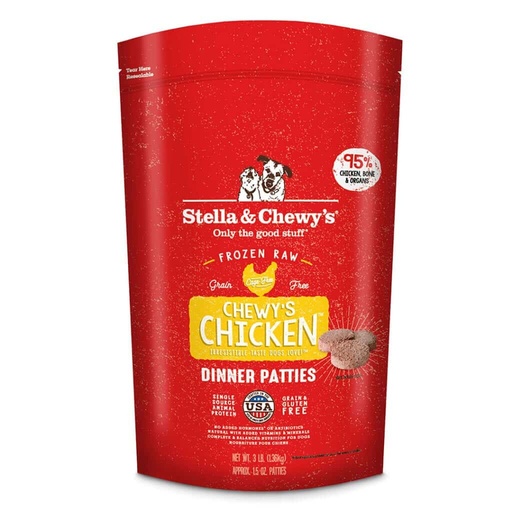 STELLA &amp; CHEWY'S CHEWYS CHICKEN FROZEN RAW PATTIES DOG FOOD 1.3Kg