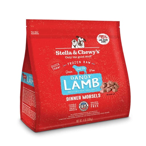 STELLA &amp; CHEWY'S DANDY LAMB FROZEN RAW DINNER MORSELS DOG FOOD 1.8kg