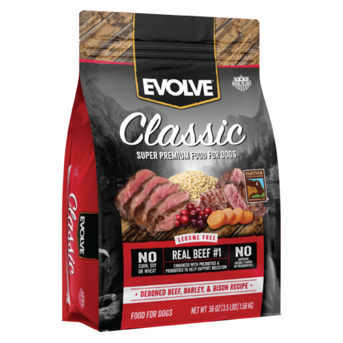 EVOLVE CLASSIC BEEF, BARLEY &amp; BISON RECIPEDRY DOG FOOD 6.8kg