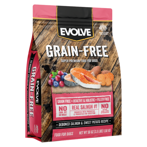 EVOLVE GRAIN FREE SALMON &amp; SWEET POTATO RECIPE DRY DOG FOOD 5.4kg