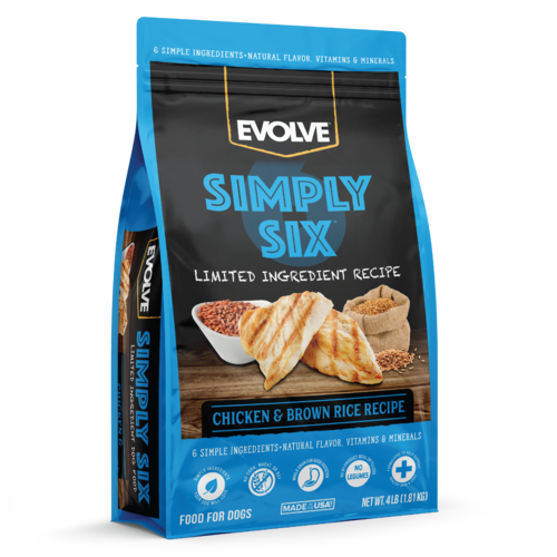 EVOLVE SIMPLY SIX CHICKEN &amp; BROWN RICE RECIPE DRY DOG FOOD 1.8kg