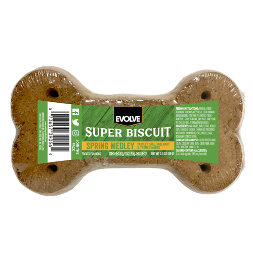 EVOLVE SPRING MEDLEY SUPER BISCUIT DOG TREATS 99g