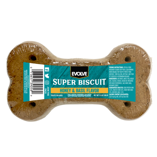 EVOLVE HONEY &amp; BASIL FLAVOR SUPER BISCUIT DOG TREATS 99g