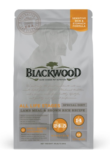 Blackwood Lamb Meal &amp; Brown Rice Recipe Sensitive Skin &amp; Stomach Formula Dry Dog Food 13.6kg