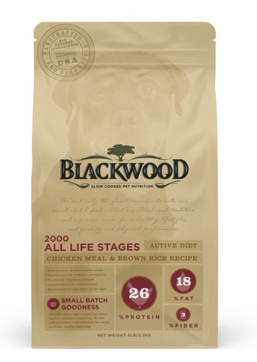 Blackwood 2000 Chicken Meal &amp; Brown Rice Recipe Active Diet Dry Dog Food 13.6kg