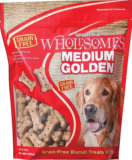 SPORTMiX Wholesomes Grain-Free Medium Golden Biscuit Dog Treats 1.82kg