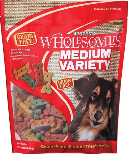 SPORTMiX Wholesomes Medium Variety Grain-Free Biscuit Dog Treats 1.82kg