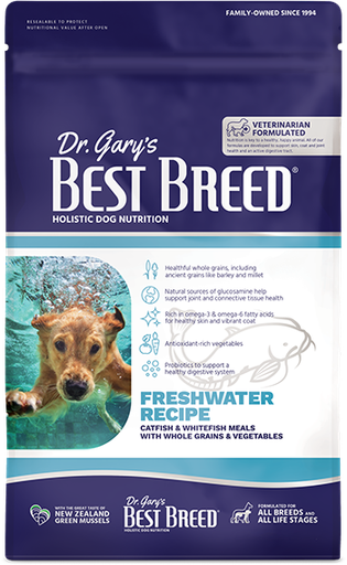 Dr. Gary's Best Breed Freshwater Recipe Catfish &amp; Whitefish Meals Dry Dog Food 11.8kg