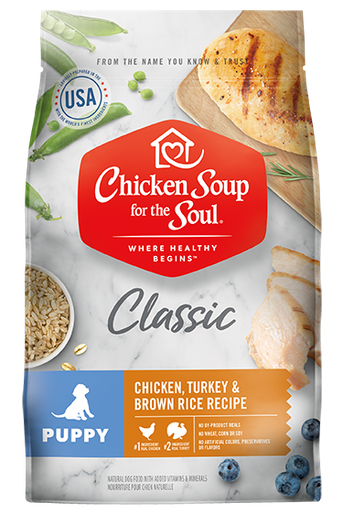 Chicken Soup for the Soul Puppy Chicken, Turkey &amp; Brown Rice Recipe Dry Dog Food 12.7kg