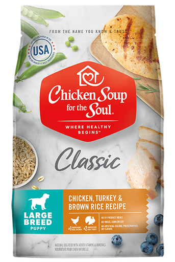 CHICKEN SOUP FOR THE SOUL Classic Large Breed Puppy Dry Food - Chicken, Turkey &amp; Brown Rice Recipe Dry Dog Food 12.7kg