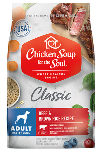 CHICKEN SOUP FOR THE SOUL Classic Adult Dry Dog Food - Beef &amp; Brown Rice Recipe Dry Dog Food 12.7kg