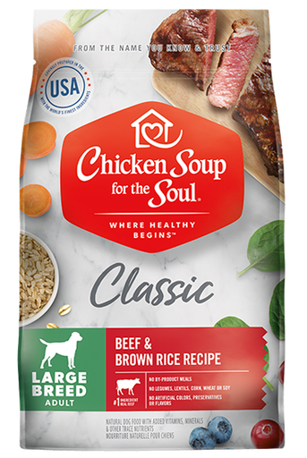 CHICKEN SOUP FOR THE SOUL Classic Large Breed Adult Dry Dog Food - Beef &amp; Brown Rice Recipe Dry Dog Food 12.7kg