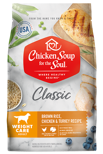 CHICKEN SOUP FOR THE SOUL Classic Weight Care Dry Dog Food - Brown Rice, Chicken &amp; Turkey Recipe Dry Dog Food 12.7kg