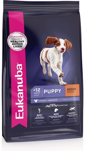 Eukanuba Puppy Medium Breed Chicken Formula Dry Dog Food 15kg