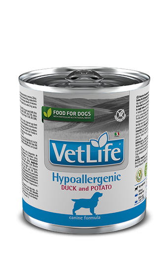 FARMINA VETLIFE HYPOALLERGENIC DUCK AND POTATO CASE OF 6 WET DOG FOOD 300G