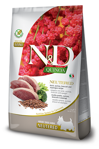 FARMINA N&amp;B QUINOA NEUTERED GRAIN FREE ADULT MINI BREED DRY DOG FOOD 2.5KG