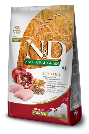 FARMINA N&amp;D ANCESTRAL GRAIN CHICKEN &amp; POMEGRANATE RECIPE STARTER PUPPY DRY DOG FOOD 800G