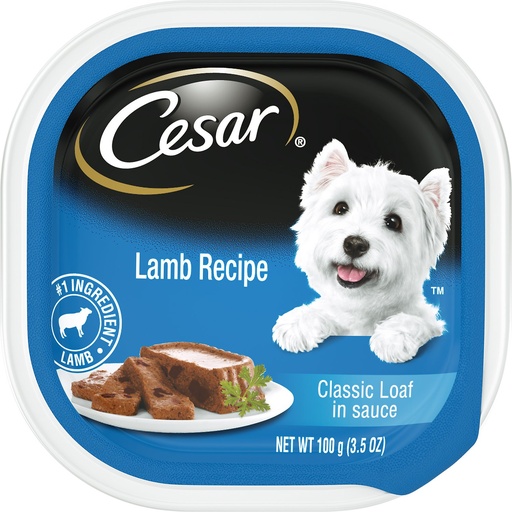 Cesar Classic Loaf in Sauce Lamb Recipe Case of 24 Wet Dog Food Trays 100g