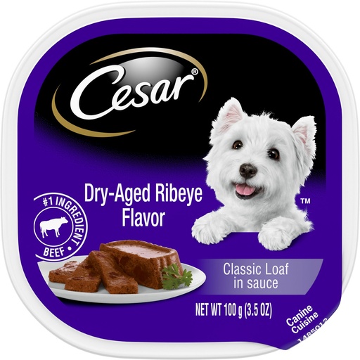 Cesar Dry-Aged Ribeye Flavor Classic Loaf in Sauce Case of 24 Wet Dog Food 100g