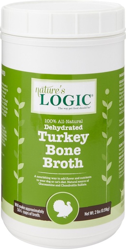 Nature's Logic Dehydrated Turkey Bone Broth Dog &amp; Cat Food Topper 910g