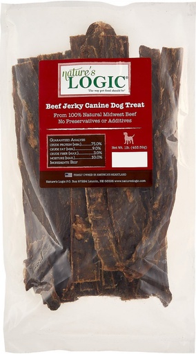 Nature's Logic Beef Jerky Dog Treats 453g