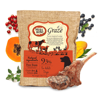 WISHBONE Graze  Free-range, Grass-fed New Zealand Beef Grain-Free Dry Dog Food 10.89kg