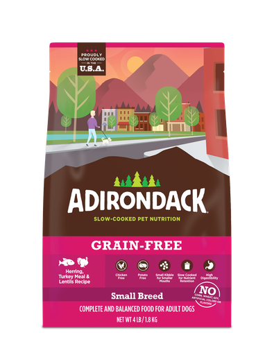 ADIRONDACK SMALL BREED HERRING, TURKEY MEAL &amp; LENTILS RECIPE GRAIN-FREE ADULT DRY DOG FOOD 5.4KG