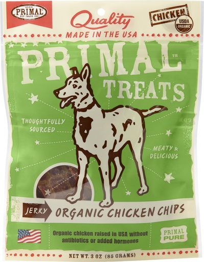 PRIMAL Organic Chicken Chips Jerky Dog Treats 85g