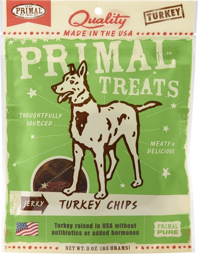 PRIMAL Organic Turkey Chips Jerky Dog Treats 85g