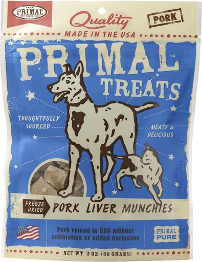 PRIMAL Pork Liver Munchies Freeze-Dried Dog Treats 56g