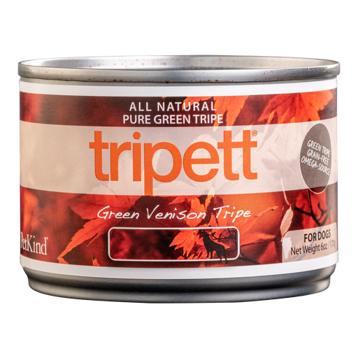 PETKIND Tripett Original Formula Green Venison Tripe Grain-Free Case of 24 Wet Canned Dog Food 170g