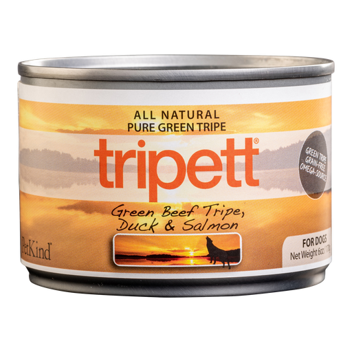 PETKIND Tripett Original Beef Tripe, Duck &amp; Salmon Formula Grain-Free Case of 24 Wet Canned Dog Food 170g