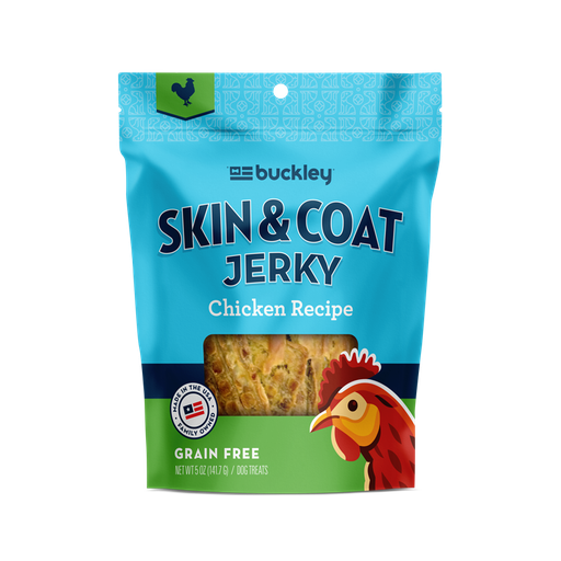 BUCKLEY Skin &amp; Coat Jerky Chicken Recipe Grain-Free Dog Treats 141.7g