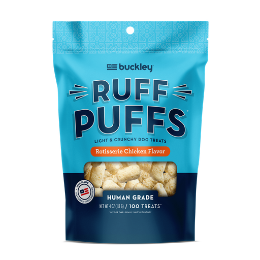 BUCKLEY Ruff Puffs Rotisserie Chicken Flavor Human Grade Dog Treats 113g