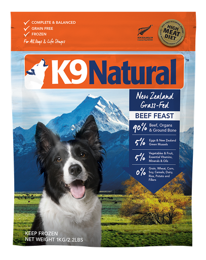 K9 NATURAL Frozen Beef Feast Grain-Free Dry Dog Food 1kg