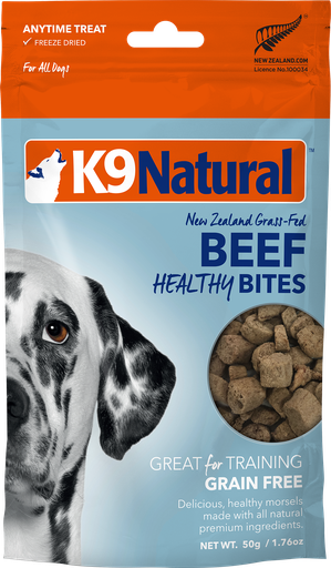 K9 NATURAL Healthy Bites Beef Freeze-Dried Grain-Free Dog Treats 50g