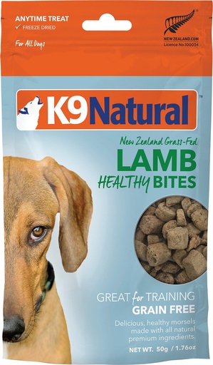 K9 NATURAL Healthy Bites Lamb Freeze-Dried Grain-Free Dog Treats 50g