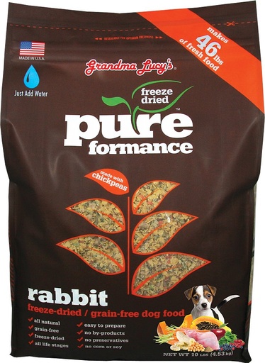 GRANDMA LUCY'S Pureformance Rabbit Grain-Free Freeze-Dried Dog Food 1.36kg