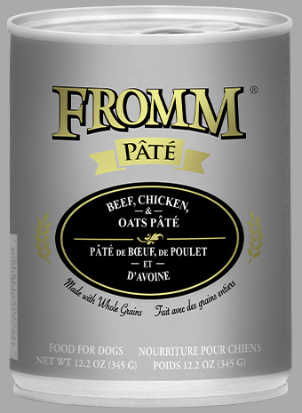 FROMM Whole Grain Beef, Chicken &amp; Oats Pate Case of 12 Wet Canned Dog Food 345g