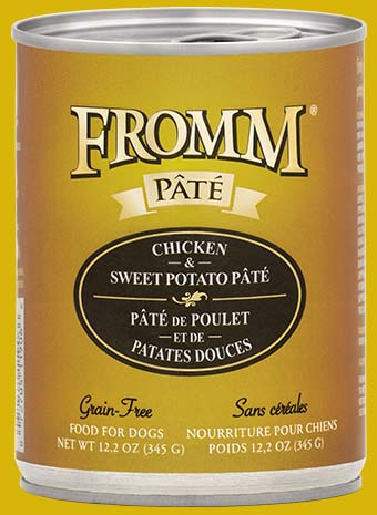 FROMM Grain Free Chicken &amp; Sweet Potato Pate Case of 12 Wet Canned Dog Food 345g