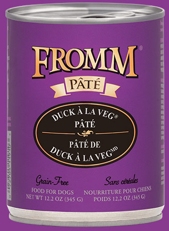 FROMM Pate Grain Free Duck A La Veg Case of 12 Wet Canned Dog Food 345g