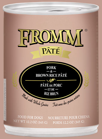 FROMM Whole Grain Pork &amp; Brown Rice Pate Case of 12 Wet Canned Dog Food 345g