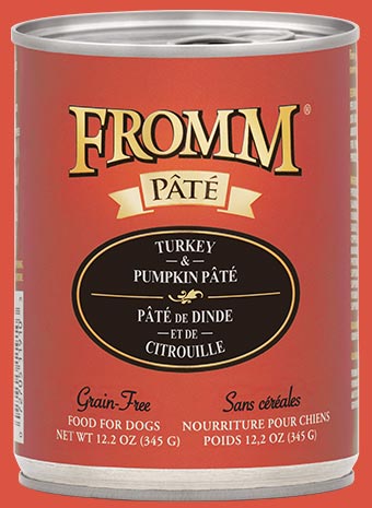 FROMM Grain Free Turkey &amp; Pumpkin Pate Case of 12 Wet Canned Dog Food 345g