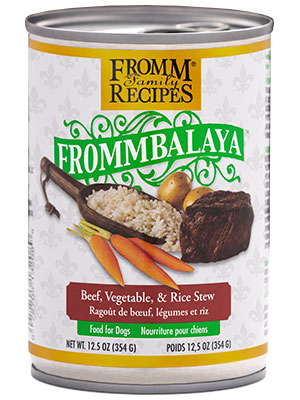 FROMM Frommbalaya Beef, Vegetable, &amp; Rice Stew Case of 12 Wet Canned Dog Food 354g