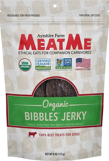 MEATME Organic Bibbles Beef Jerky Dog Treats 113G