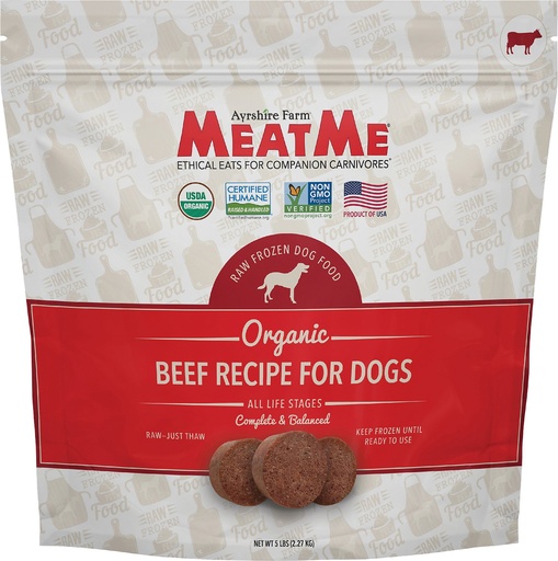 MEATME Organic Beef Recipe Frozen Dog Food 2.27kg