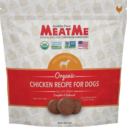 MEATME Organic Chicken Recipe Frozen Dog Food 2.27kg