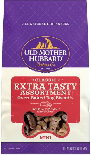 OLD MOTHER HUBBARD Classic Extra Tasty Assortment Biscuits Mini Baked Dog Treats,567g