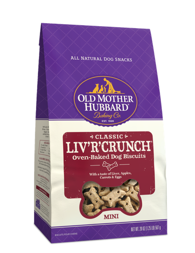 OLD MOTHER HUBBARD Classic Liv'R'Crunch Biscuits Mini Baked Dog Treats 567g