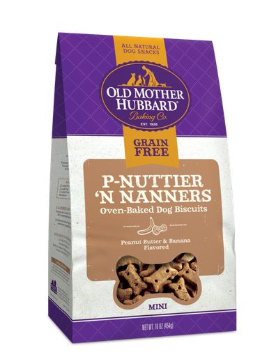 OLD MOTHER HUBBARD Mini P-Nuttier 'N Nanners Grain-Free Biscuits Baked Dog Treats 454g